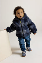Winter jacket Omachi - Reversible - Check Pattern - Blue