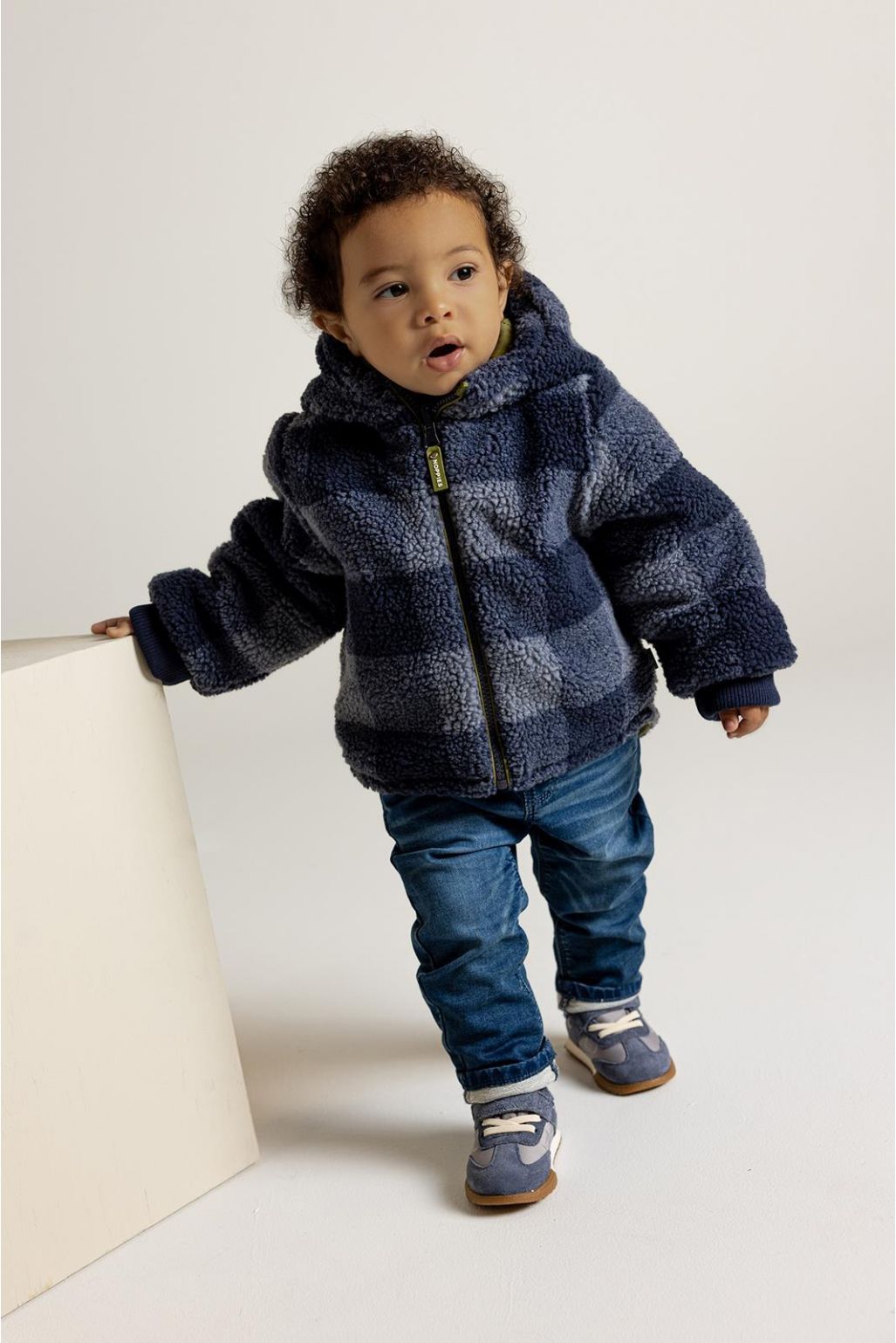 Winter jacket Omachi - Reversible - Check Pattern - Blue