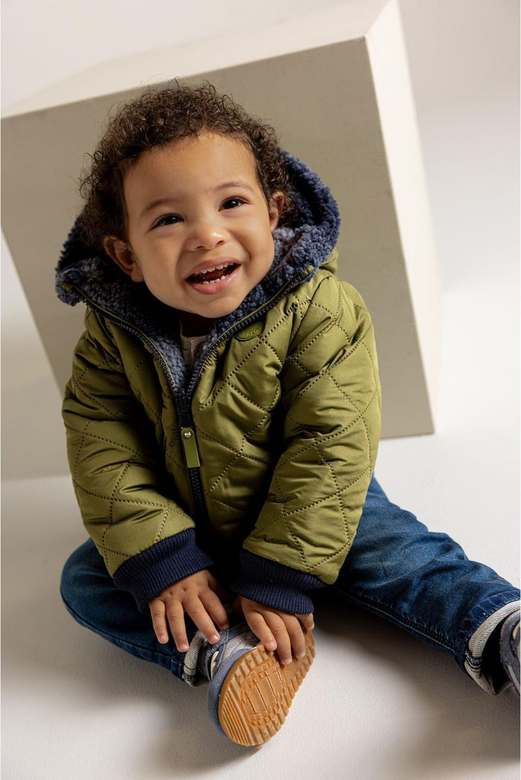 Winter jacket Omachi - Reversible - Check Pattern - Blue