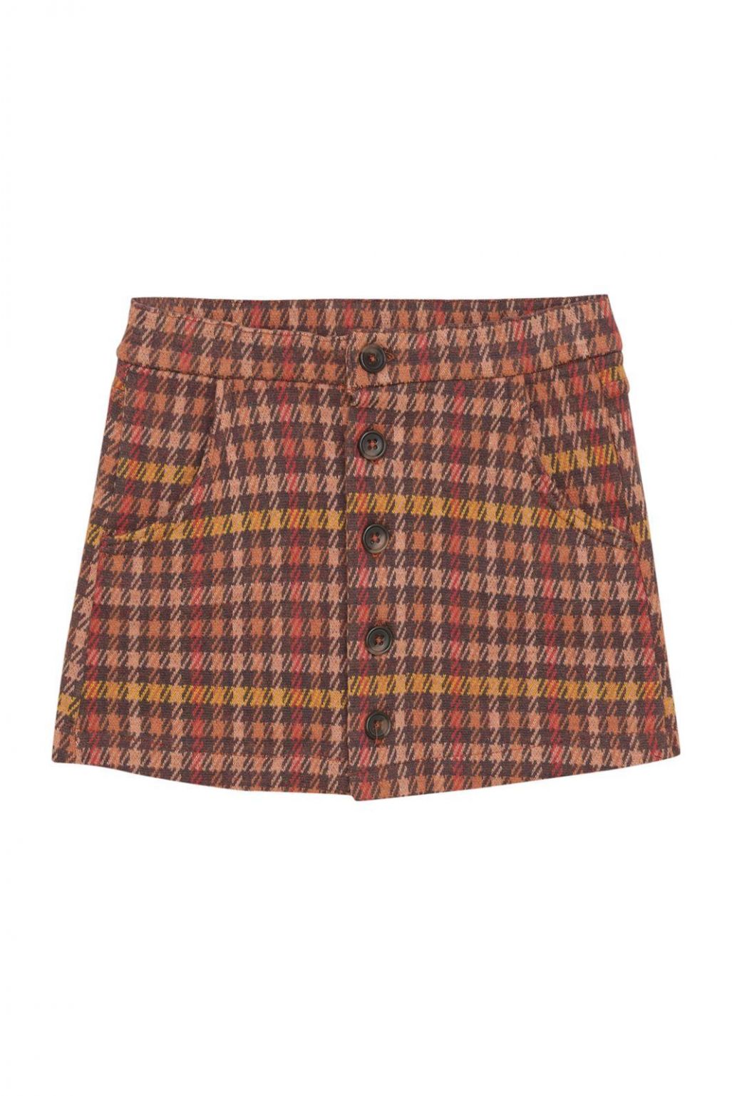 Skirt Portola - Check Pattern Light Brown
