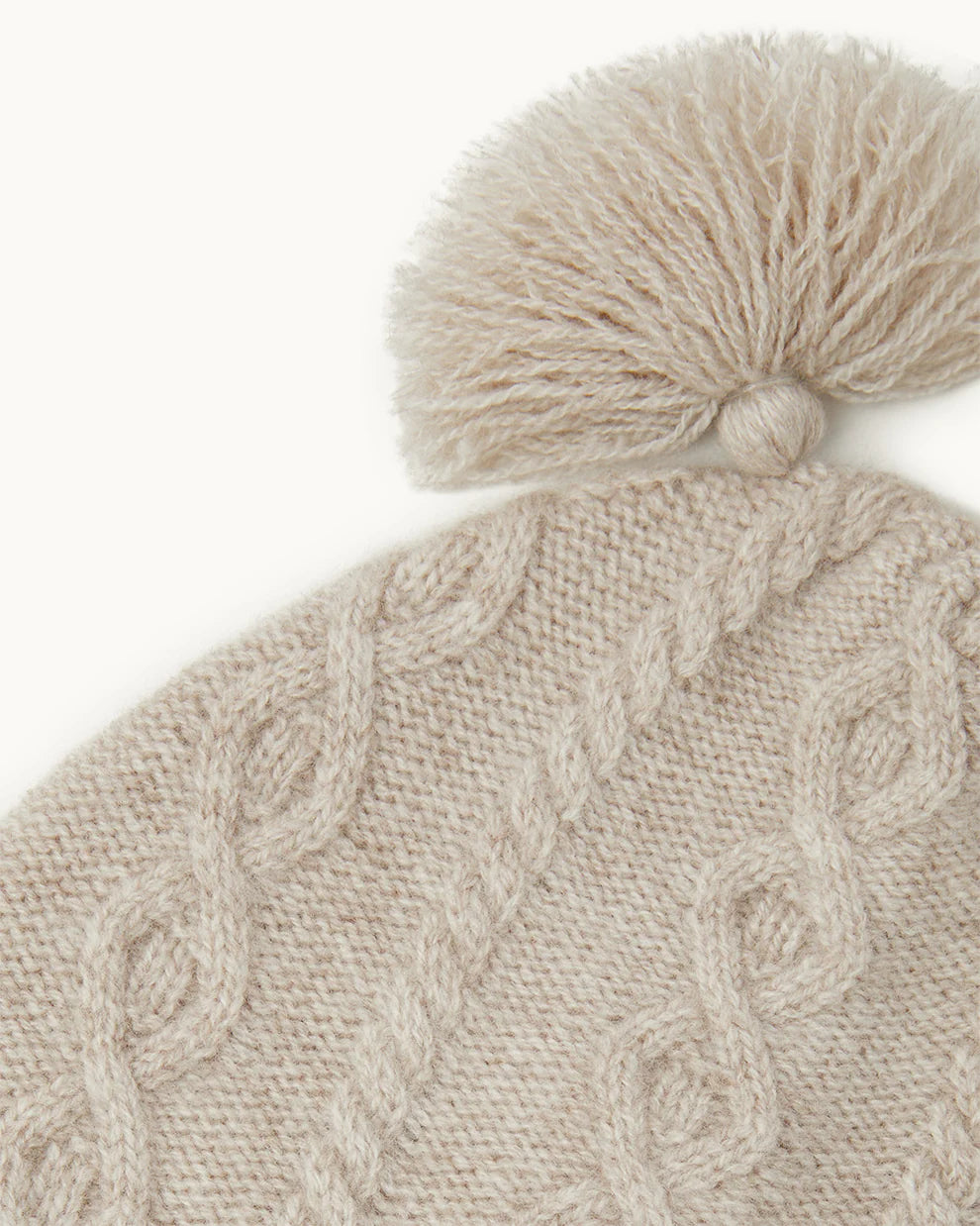 Benny Cable Knit Hat and Booties Set - Oat Brown