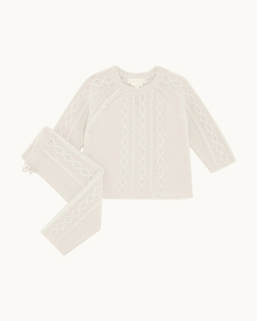 Bowen Cable Knit Two Piece Set - Milky White