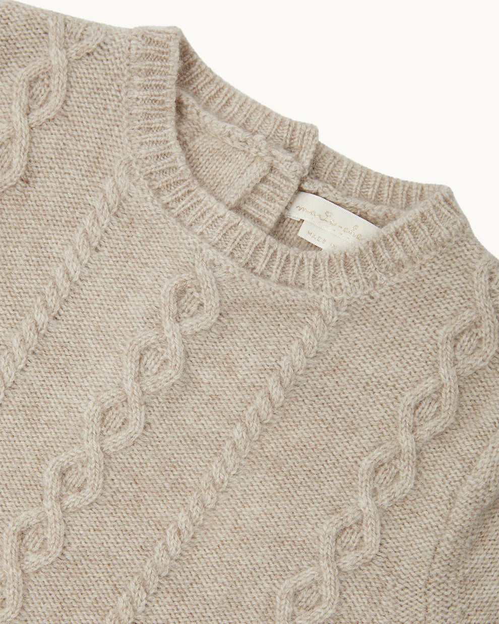 Bowie Cable Knit Romper - Oat Brown