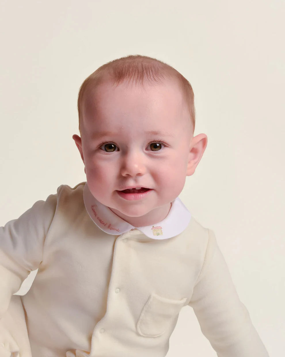 Home Sweet Home Peter Pan Collar Onesie- BLUE
