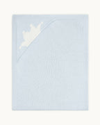 Knitted Crown Blanket - Blue
