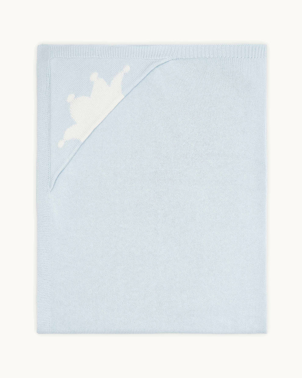 Knitted Crown Blanket - Blue